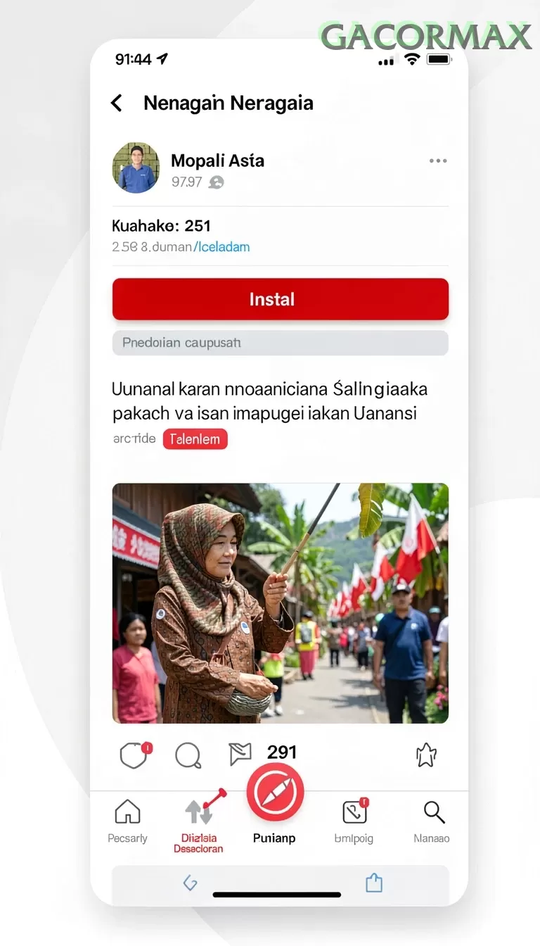 Cuplikan layar MEME4D — menu navigasi